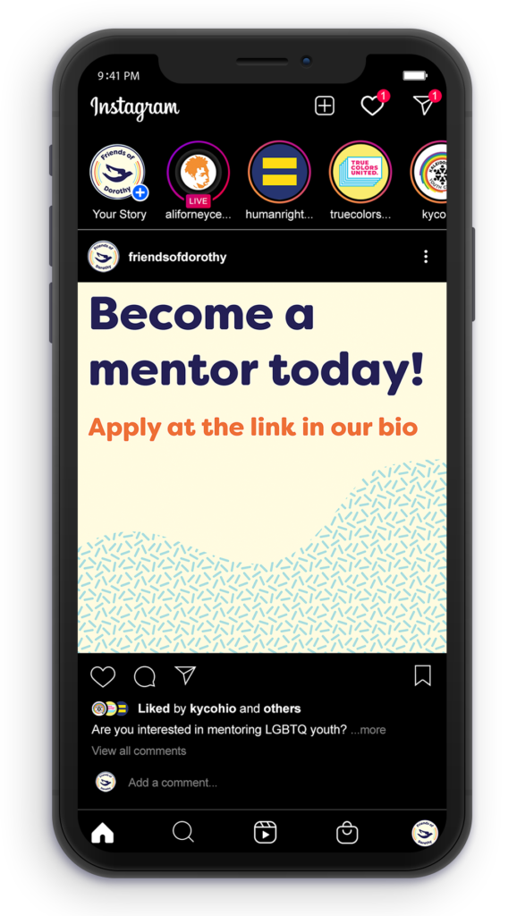 friends of dorothy instagram feed mockup