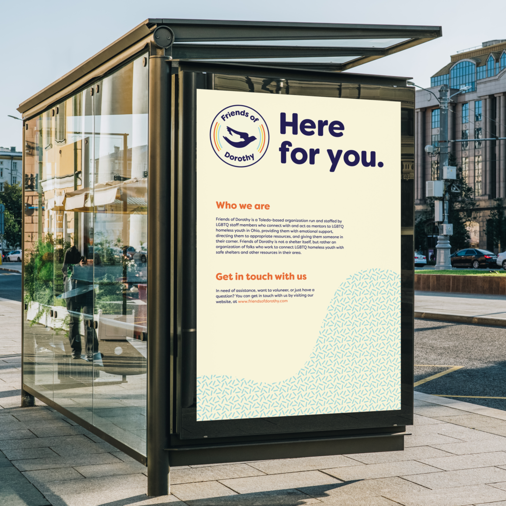 friends of dorothy bus stop poster mockup