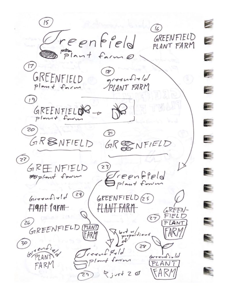 greenfield plant farm logo sketch